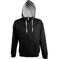 Толстовка мужская на молнии Soul men 290 с контрастным капюшоном черная, размер S