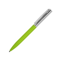 Ручка металлическая soft-touch шариковая «Tally» с зеркальным слоем, серебристый/зеленый