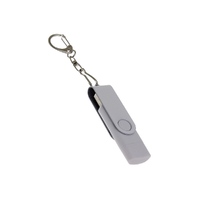 USB-флешка на 128 Гб 2 в 1 поворотный механизм, c дополнительным разъемом Type-C с одноцветным металлическим клипом, белый