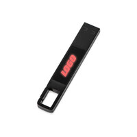 USB 2.0- флешка на 32 Гб c подсветкой логотипа «Hook LED», темно-серый, красная подсветка