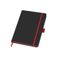 Блокнот "ColorNote Black", твердая обложка A5, 80 листов, черный с красным (Р)