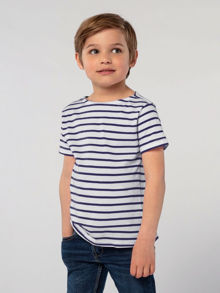 Футболка Miles Kids белая с темно-синим, размер 04Y-2