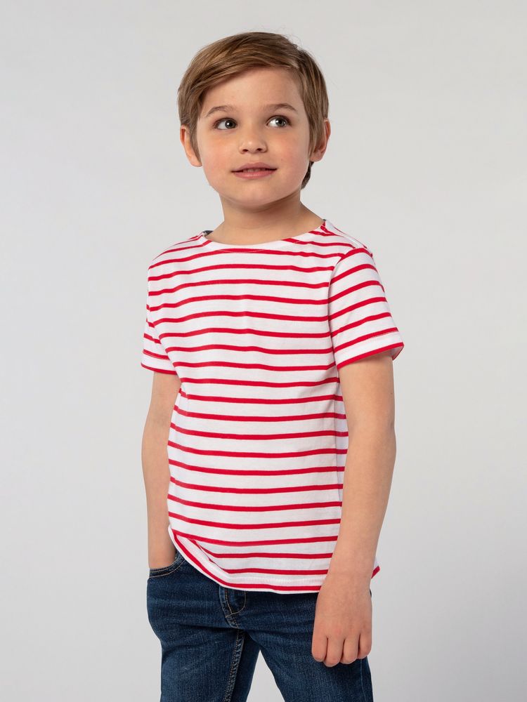 Футболка Miles Kids белая с красным, размер 04Y-2