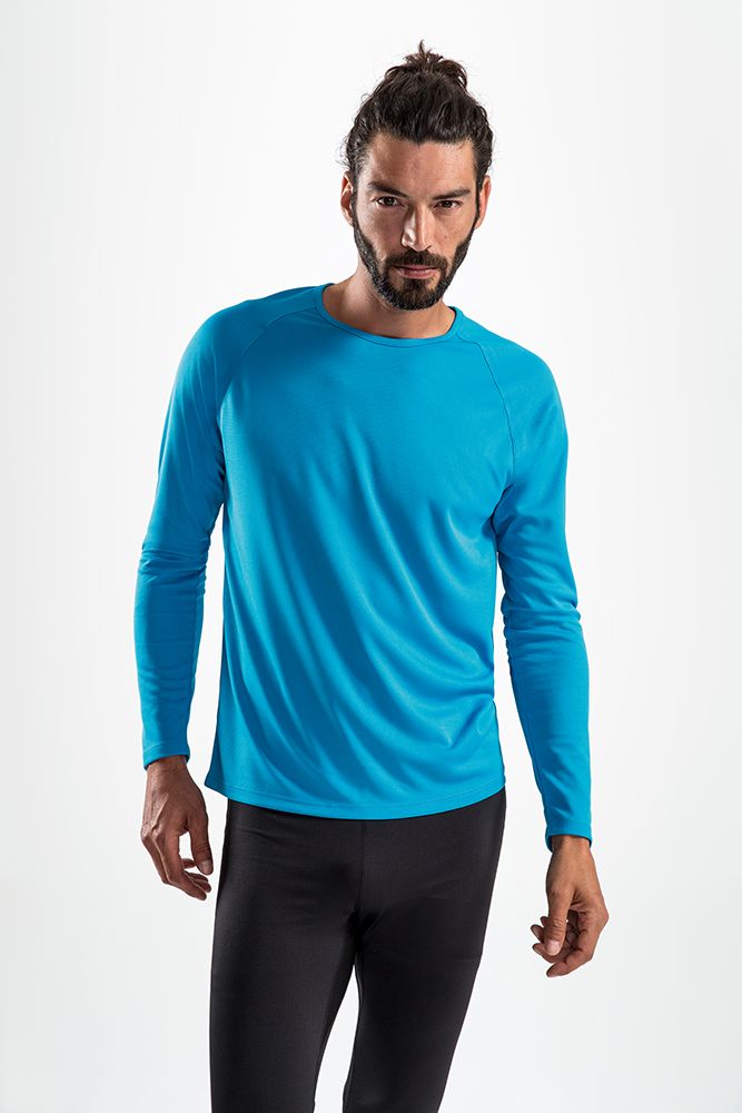 Футболка с длинным рукавом Sporty LSL Men ярко-бирюзовая, размер 3XL-4