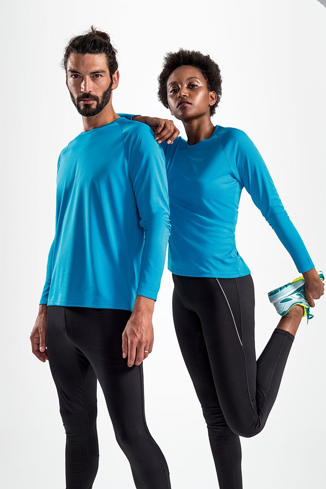 Футболка с длинным рукавом Sporty LSL Men ярко-бирюзовая, размер 3XL-5