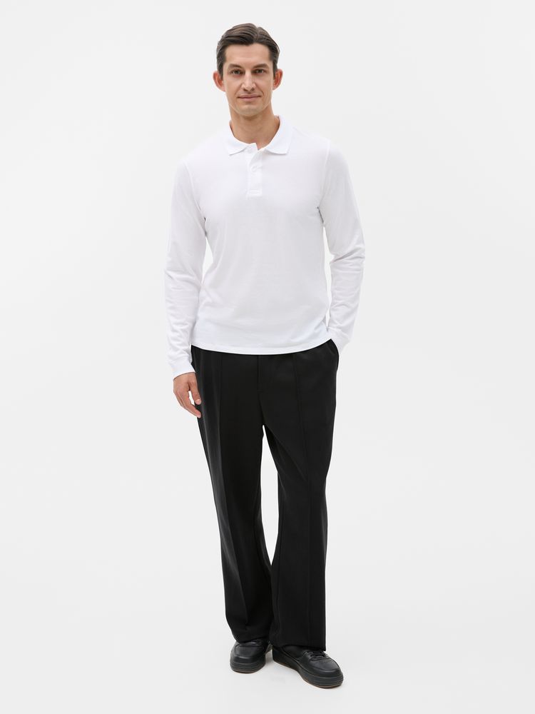 Рубашка поло мужская с длинным рукавом Perfect LSL Men белая, размер 3XL-8