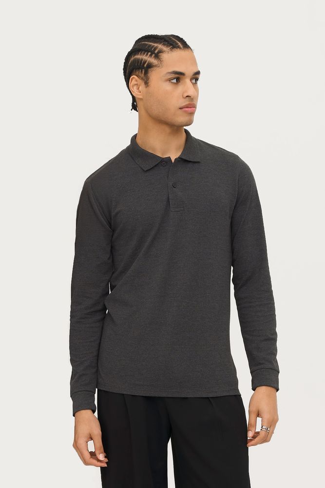 Рубашка поло мужская с длинным рукавом Perfect LSL Men красная, размер 3XL-4