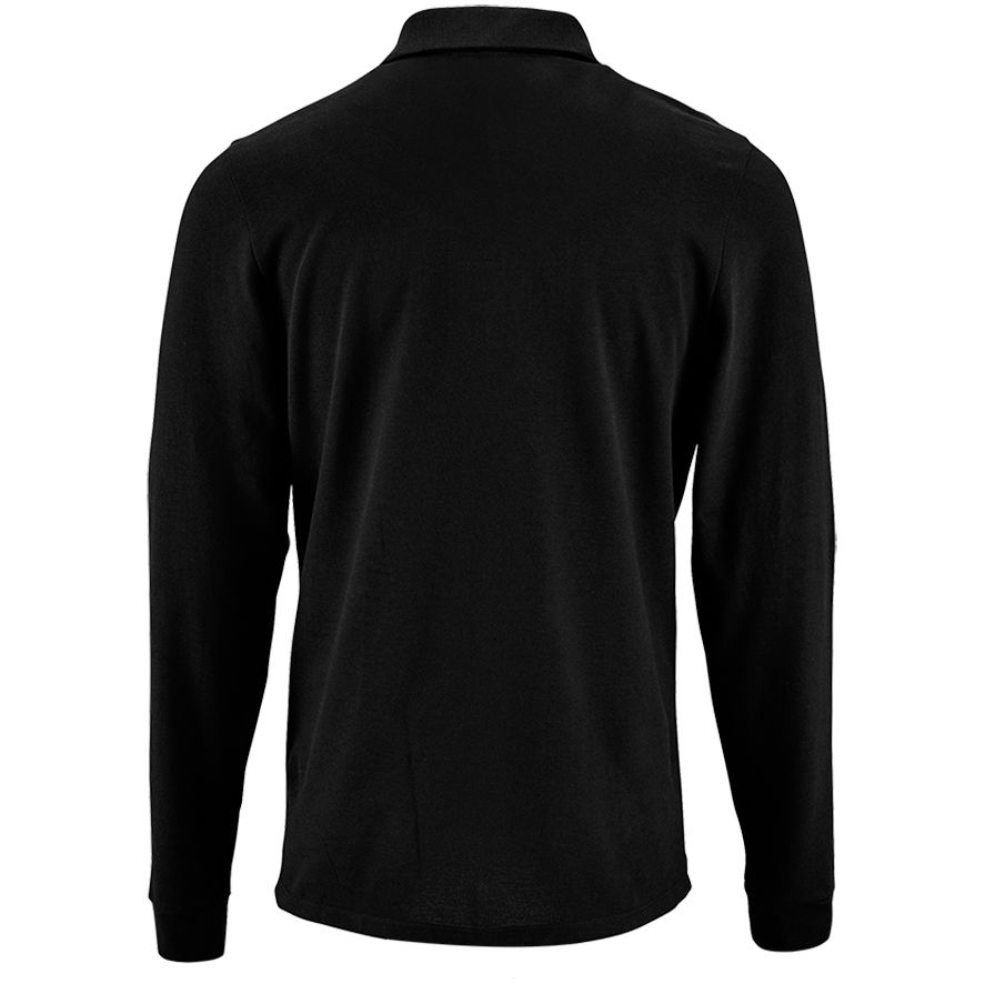 Рубашка поло мужская с длинным рукавом Perfect LSL Men черная, размер 3XL-2