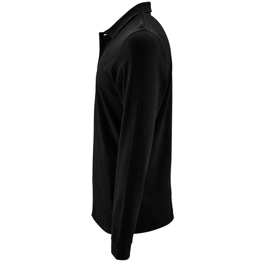 Рубашка поло мужская с длинным рукавом Perfect LSL Men черная, размер 3XL-3