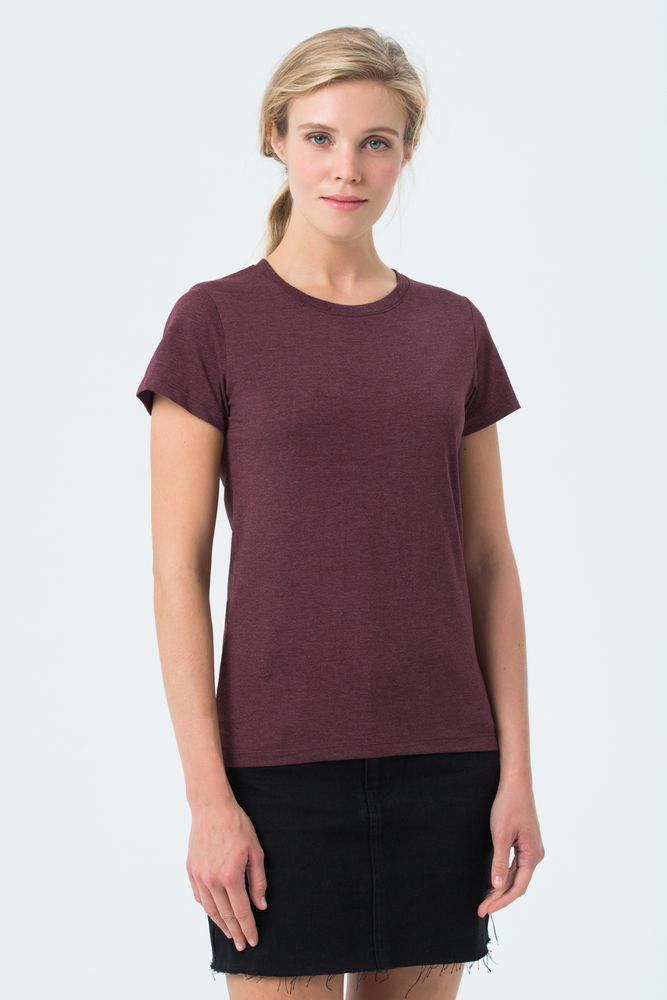 Футболка женская Regent Fit Women бордовый меланж, размер L-4