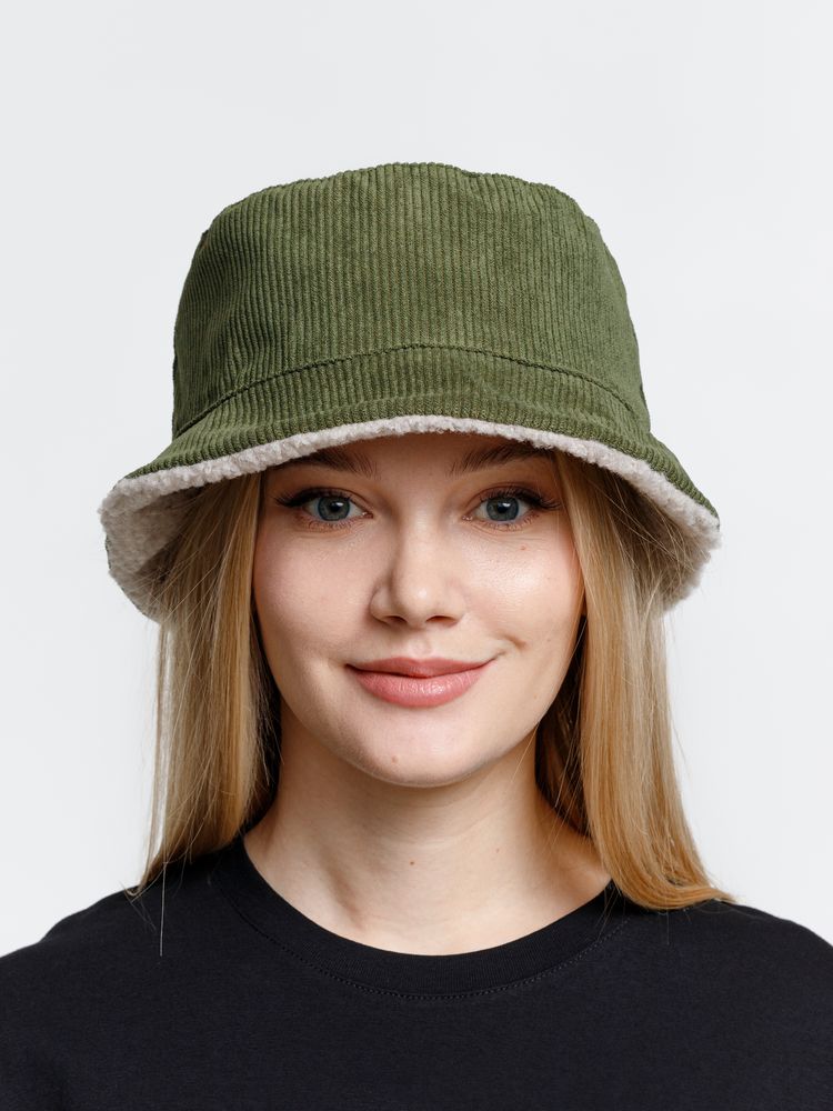 Панама Bucket двусторонняя, хаки с бежевым, размер M/L-3