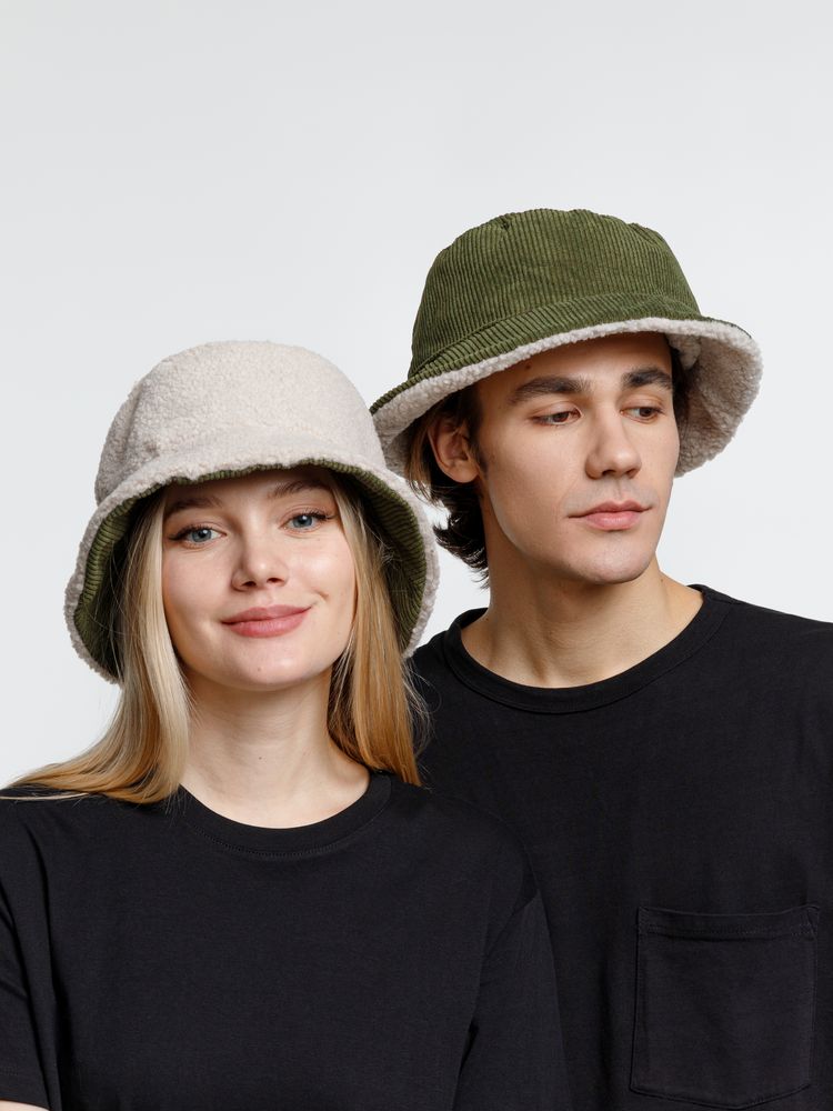 Панама Bucket двусторонняя, хаки с бежевым, размер M/L-7