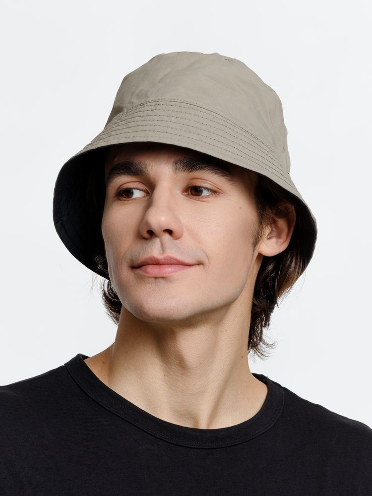 Панама Nylon двусторонняя, черная с хаки, размер M/L-3