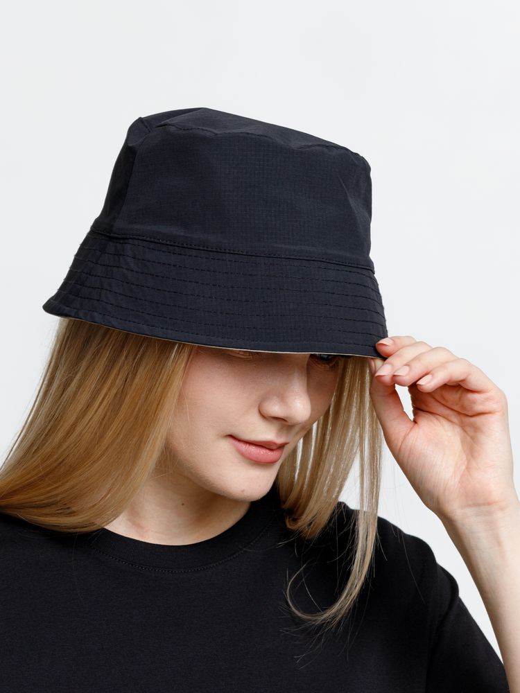 Панама Nylon двусторонняя, черная с хаки, размер M/L-5