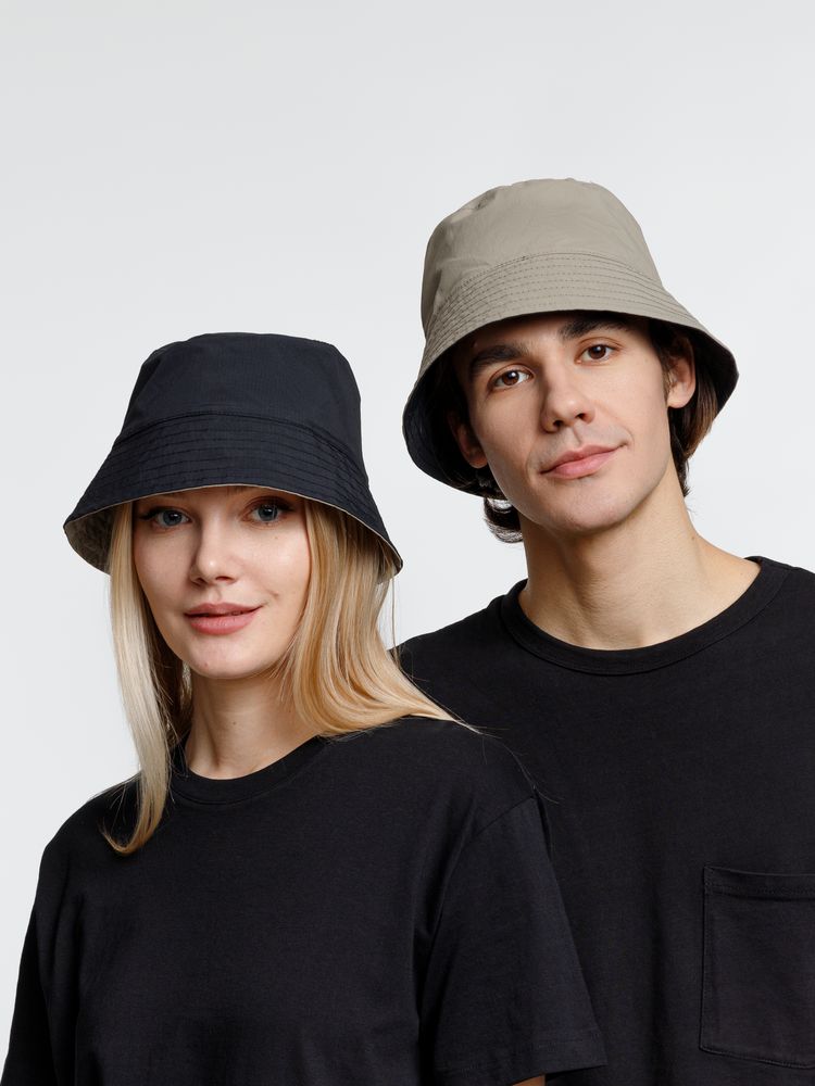 Панама Nylon двусторонняя, черная с хаки, размер M/L-7