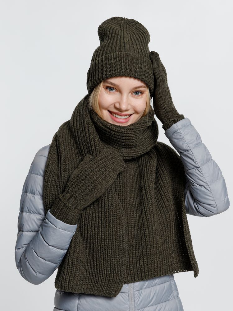 Шарф Nordkyn, зеленый (оливковый)-4