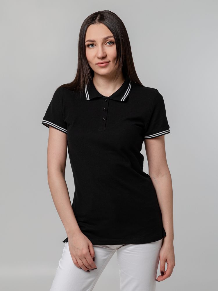 Рубашка поло женская Virma Stripes Lady, черная, размер S-6