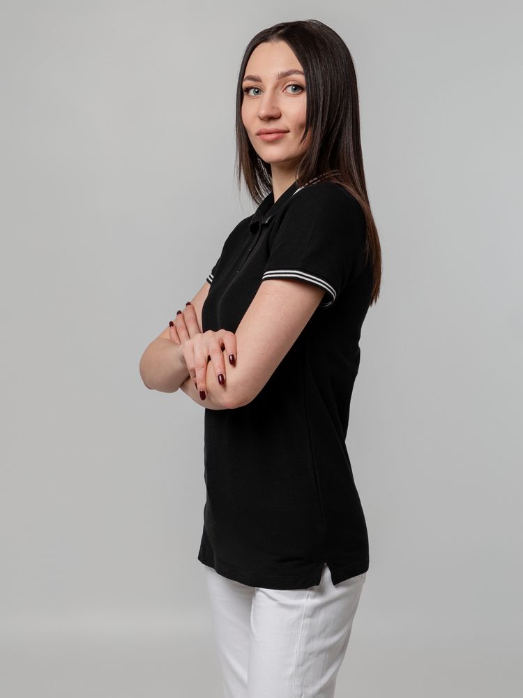 Рубашка поло женская Virma Stripes Lady, черная, размер S-7