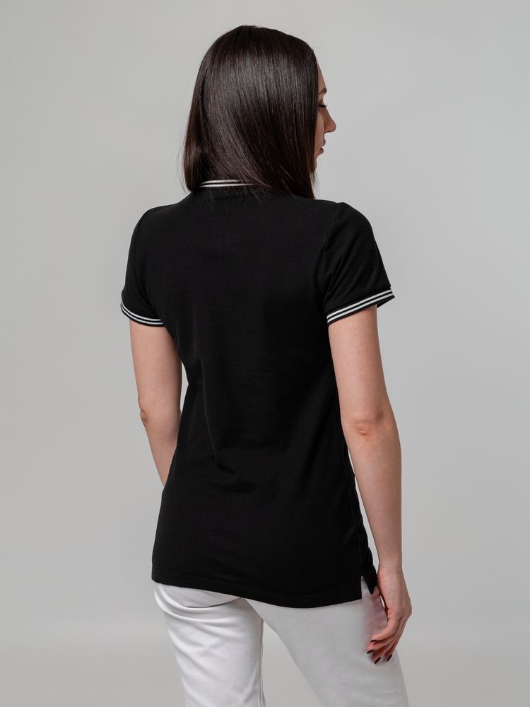 Рубашка поло женская Virma Stripes Lady, черная, размер S-8
