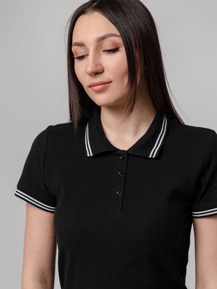 Рубашка поло женская Virma Stripes Lady, черная, размер S-9