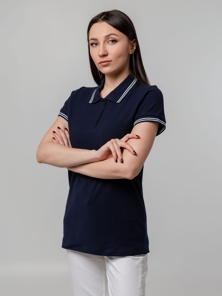 Рубашка поло женская Virma Stripes Lady, темно-синяя, размер S-9
