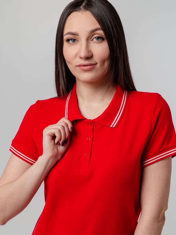 Рубашка поло женская Virma Stripes Lady, красная, размер L-9