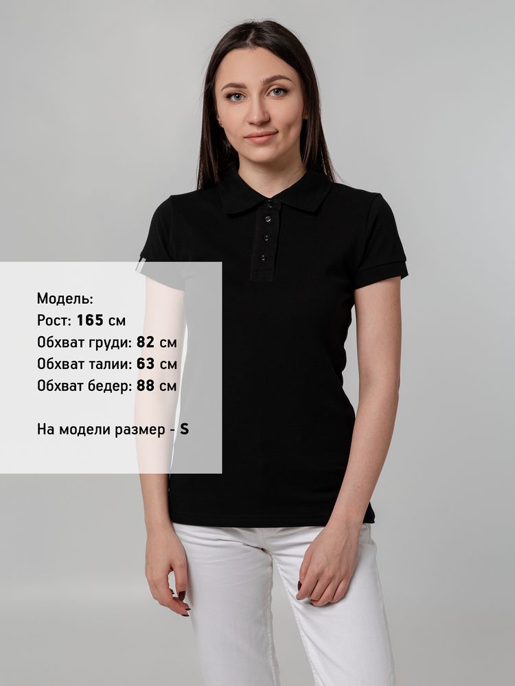 Рубашка поло женская Virma Premium Lady, черная, размер S-6