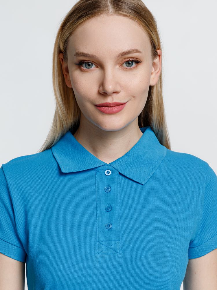 Рубашка поло женская Virma Premium Lady, бирюзовая, размер 3XL-9