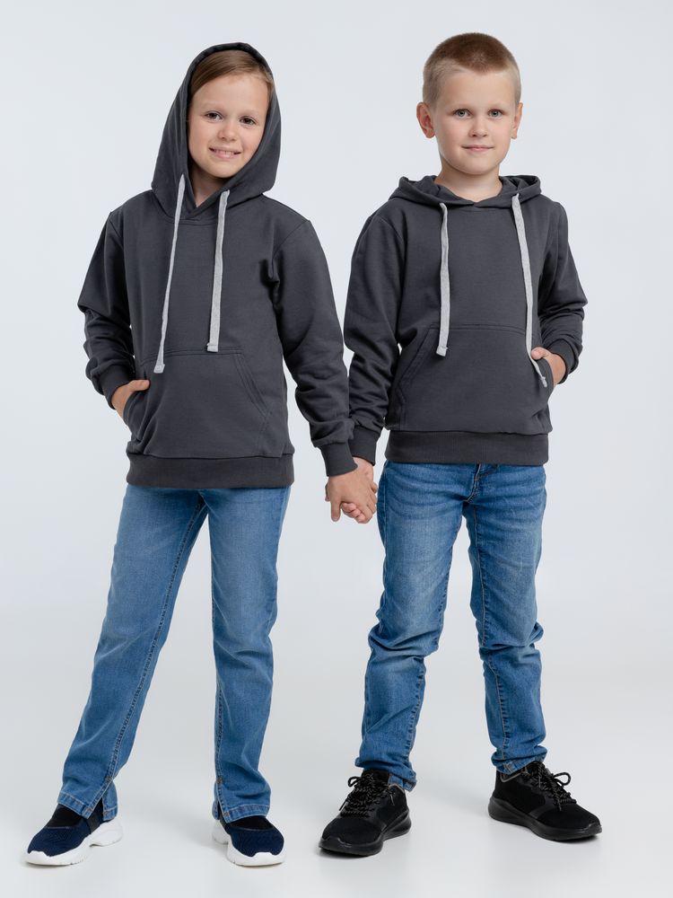 Толстовка с капюшоном детская Kirenga Kids, темно-серая (графит), 12 лет-9