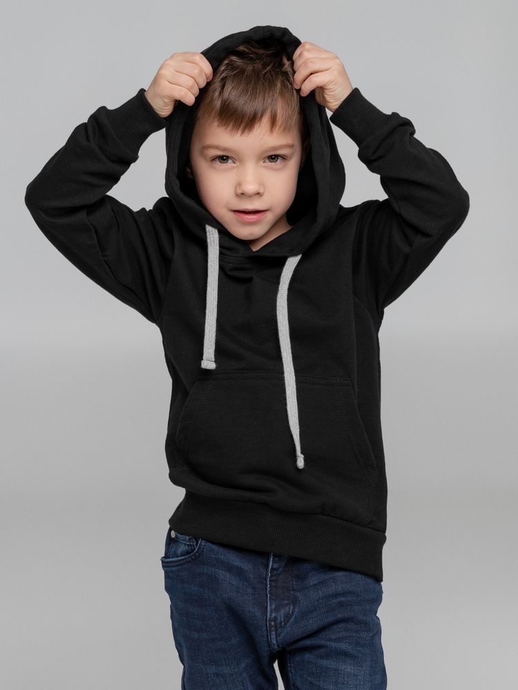 Толстовка с капюшоном детская Kirenga Kids, черная, 12 лет-9