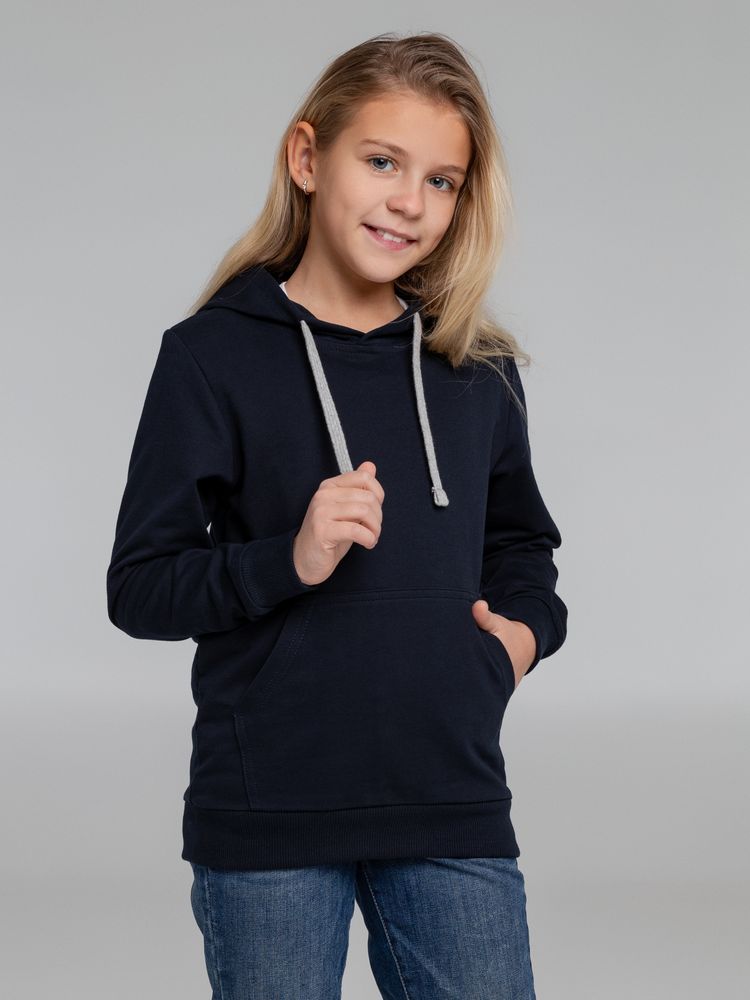 Толстовка с капюшоном детская Kirenga Kids, темно-синяя, 12 лет-9