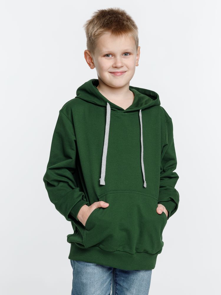 Толстовка с капюшоном детская Kirenga Kids, темно-зеленая, 12 лет-6