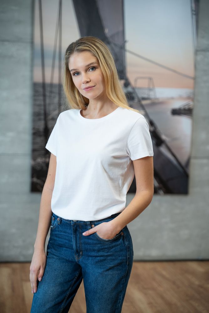Футболка женская Ladies American U синяя, размер S-5