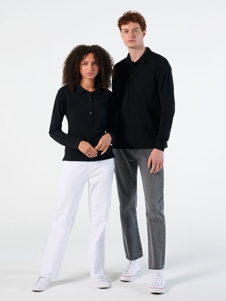 Рубашка поло мужская с длинным рукавом Winter II 210 серый меланж, размер 3XL-6