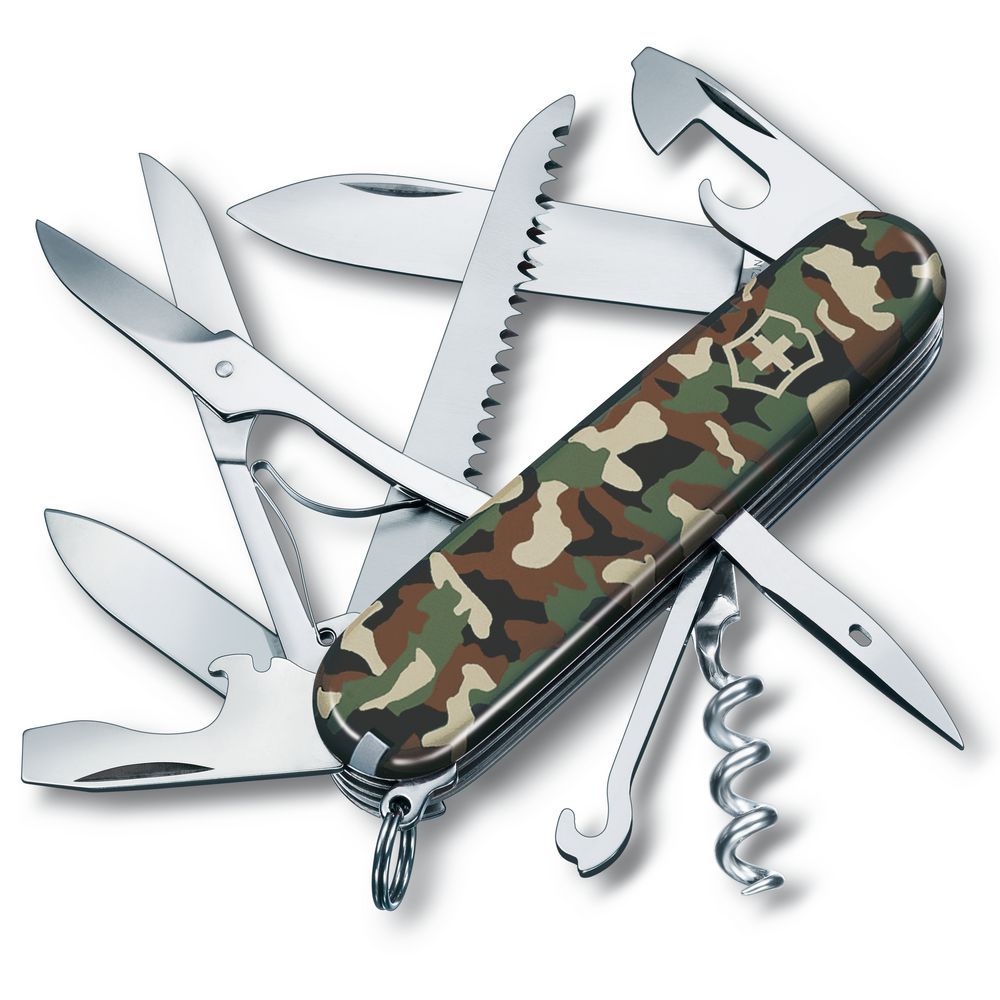 Нож перочинный Huntsman 91, зеленый камуфляж-1
