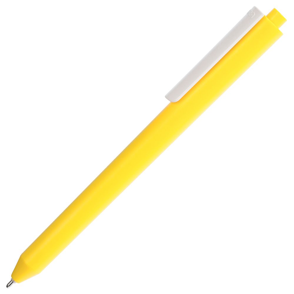 Ручка шариковая Pigra P03 Mat, желтая с белым-3