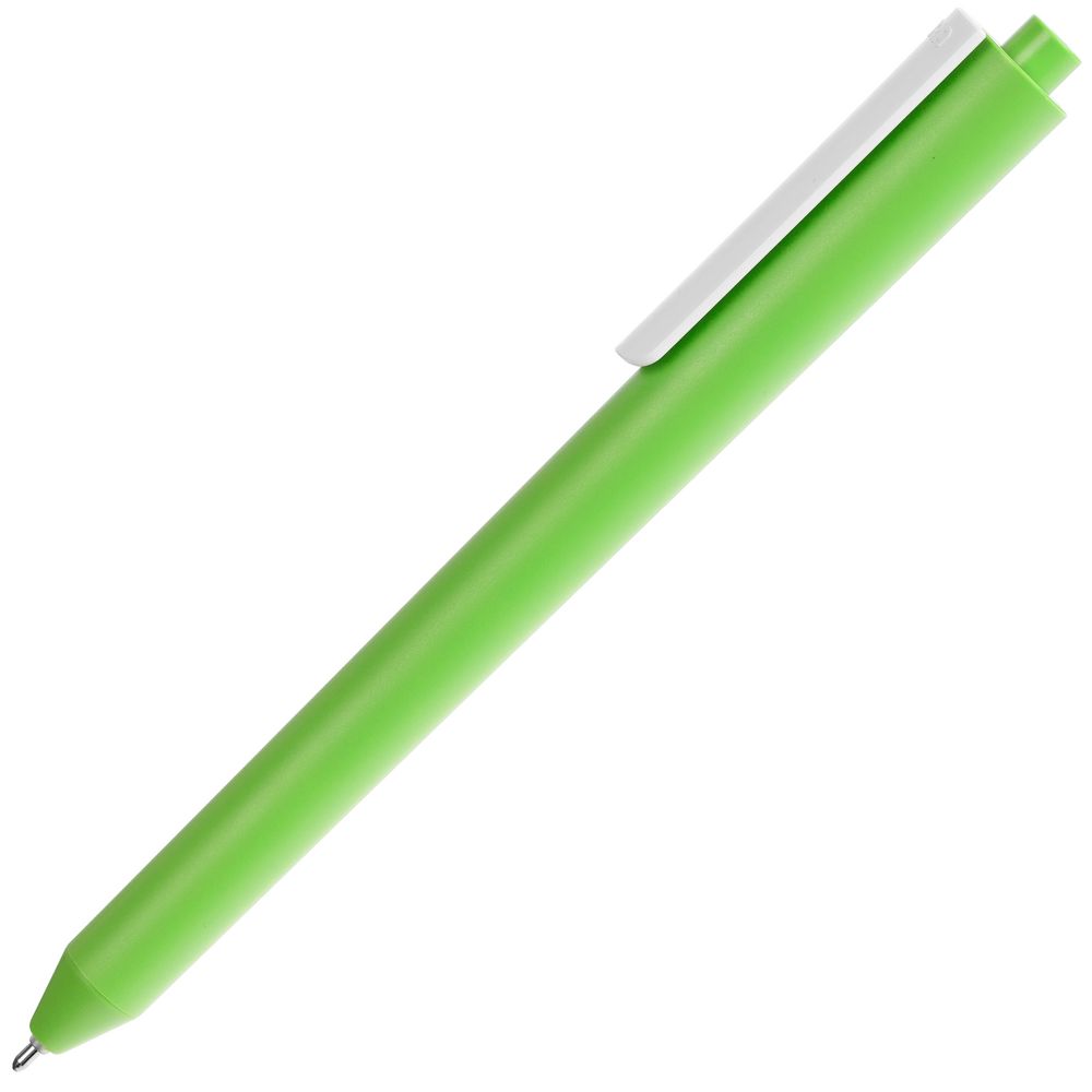 Ручка шариковая Pigra P03 Mat, светло-зеленая с белым-2