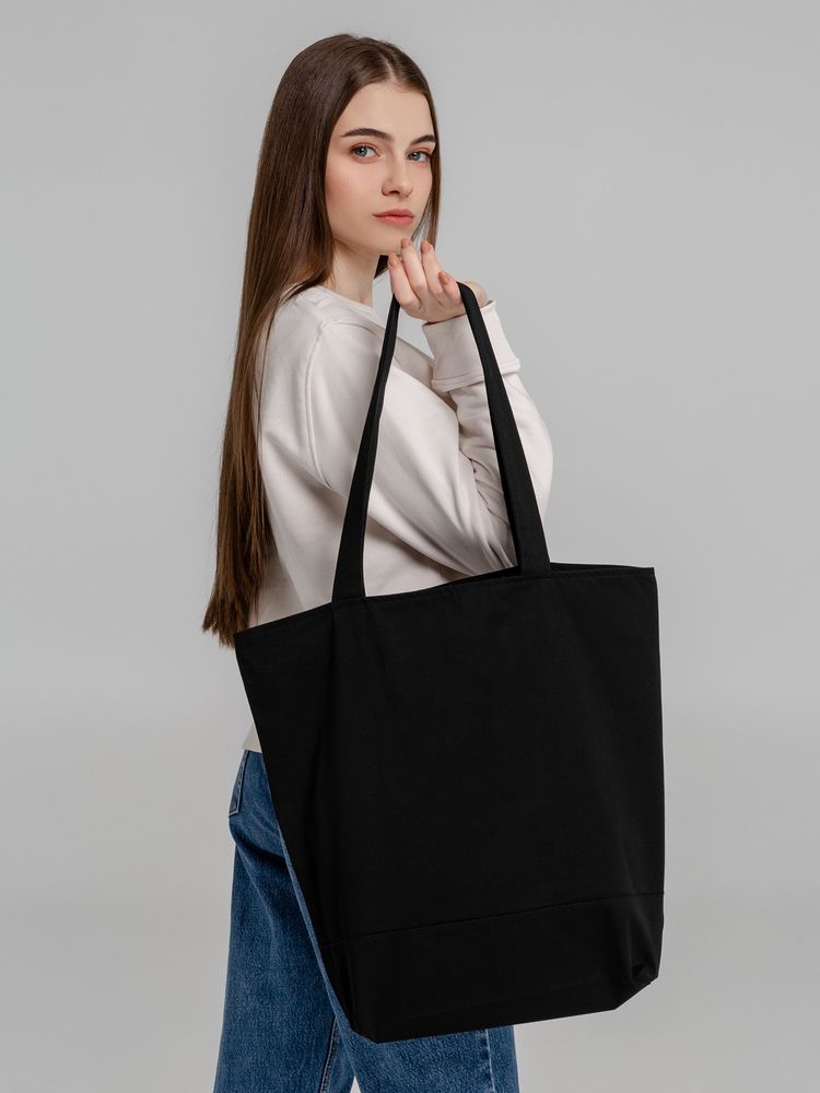 Сумка для покупок на молнии Shopaholic Zip, черная-7