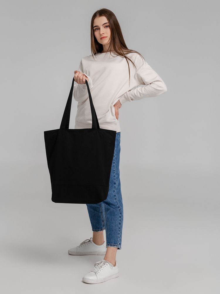 Сумка для покупок на молнии Shopaholic Zip, черная-8