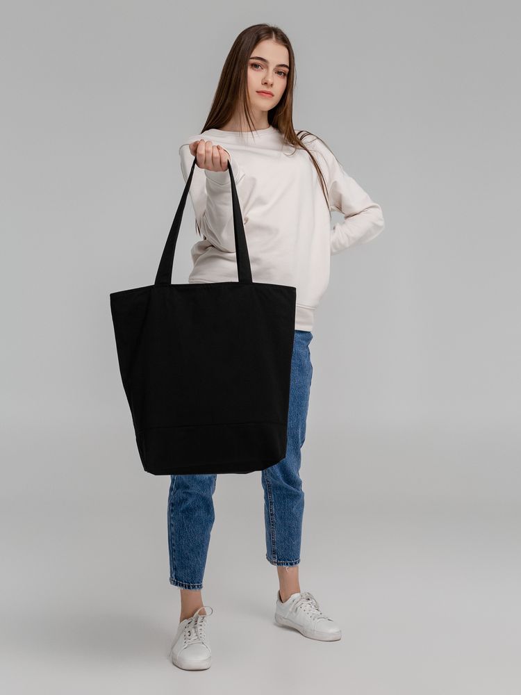 Сумка для покупок на молнии Shopaholic Zip, черная-9