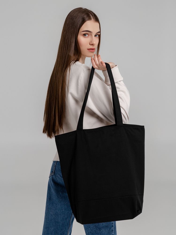 Сумка для покупок на молнии Shopaholic Zip, черная-10