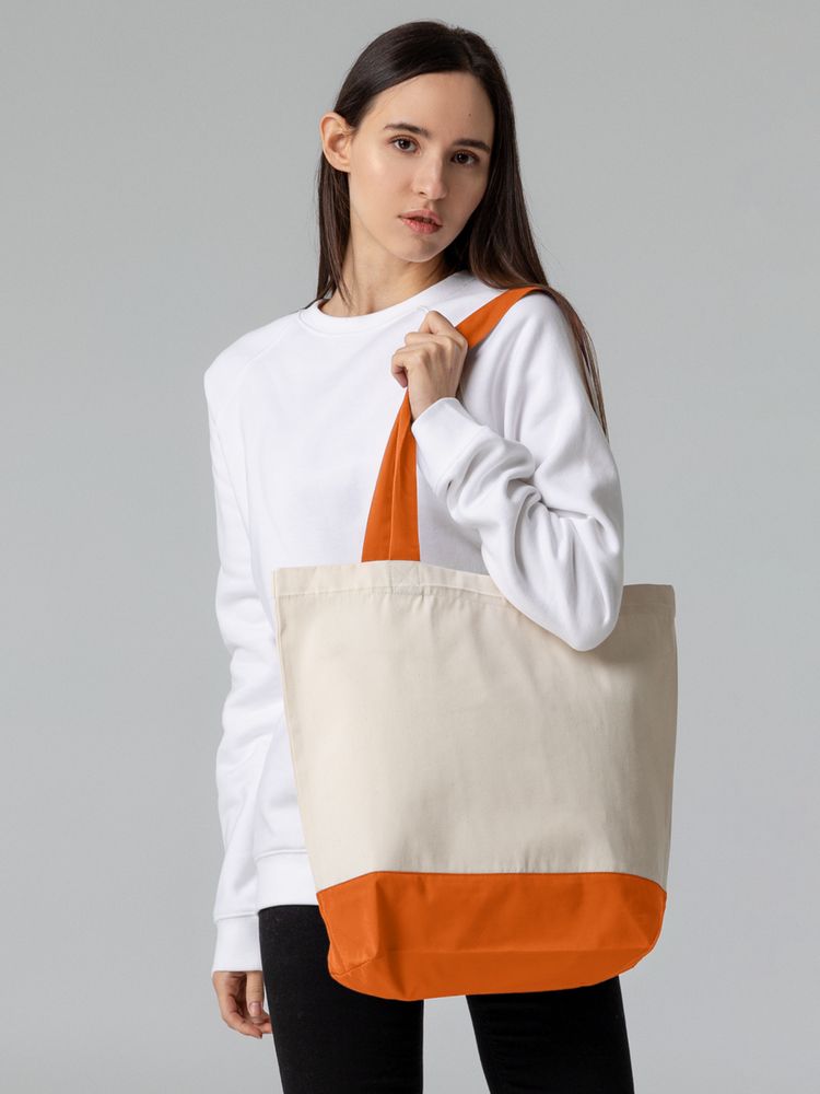 Холщовая сумка Shopaholic, оранжевая-6