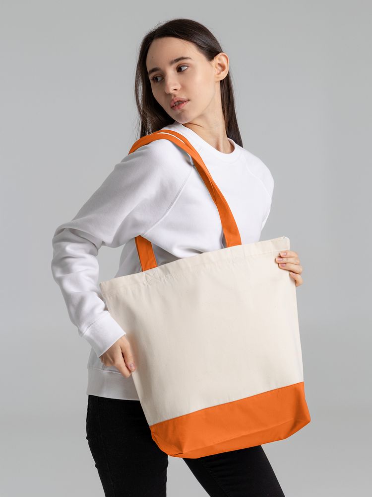 Холщовая сумка Shopaholic, оранжевая-7