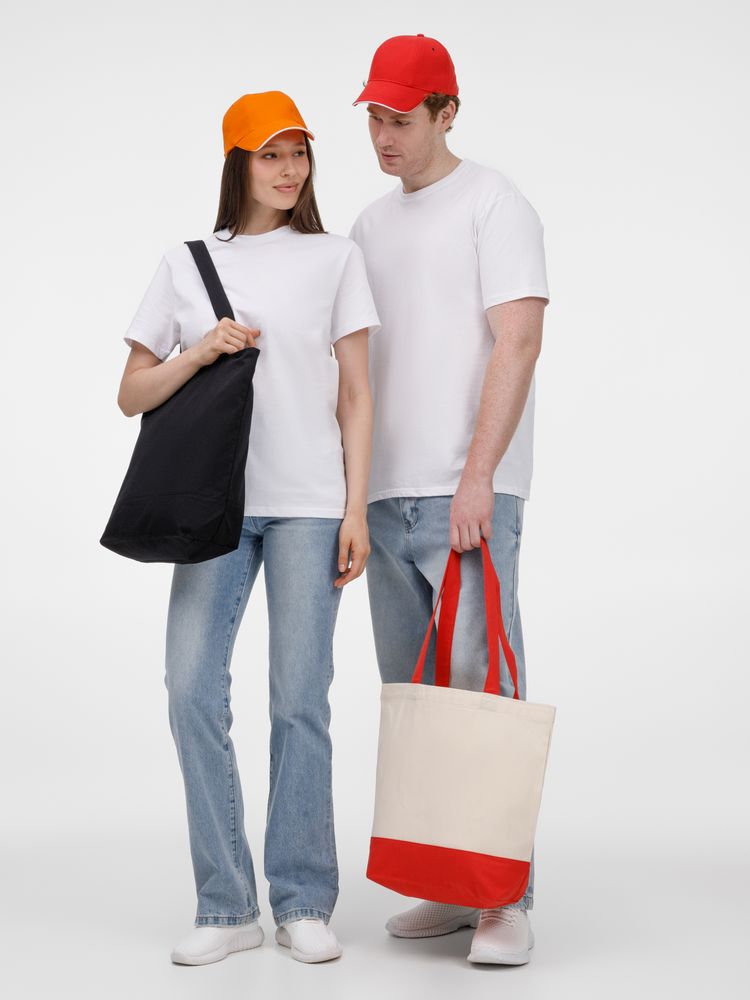 Холщовая сумка Shopaholic, красная-5