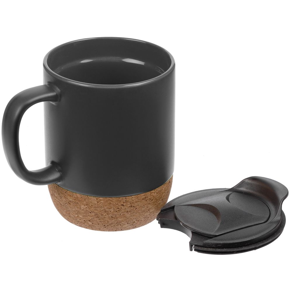 Кружка с пробковой подставкой Corky Walk, серая-3