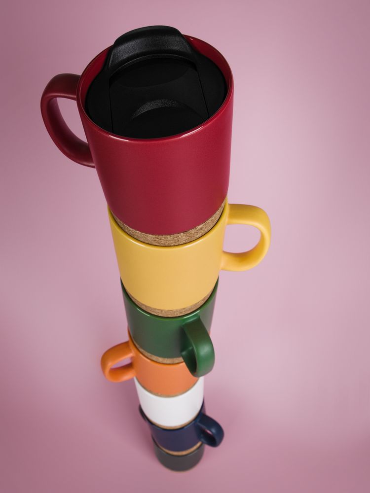 Кружка с пробковой подставкой Corky Walk, белая-6