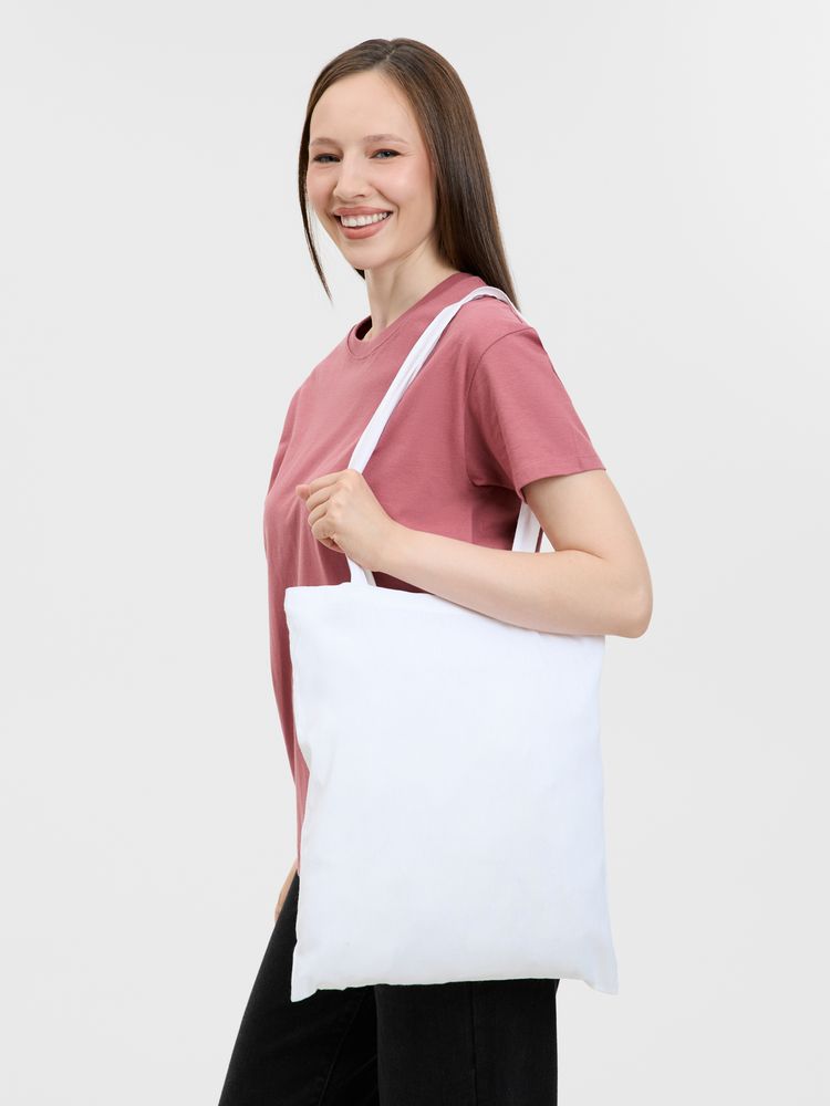 Холщовая сумка Basic 105, белая-7