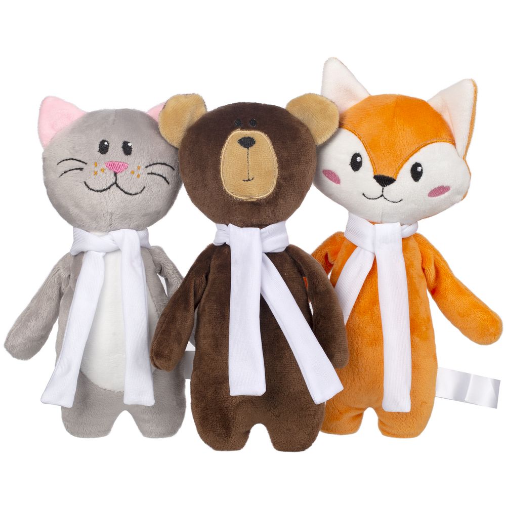 Мягкая игрушка Beastie Toys, мишка с белым шарфом-6