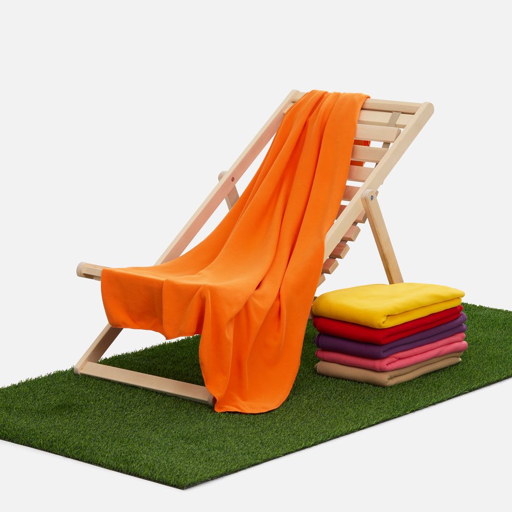Флисовый плед Warm&Peace XL, оранжевый-5