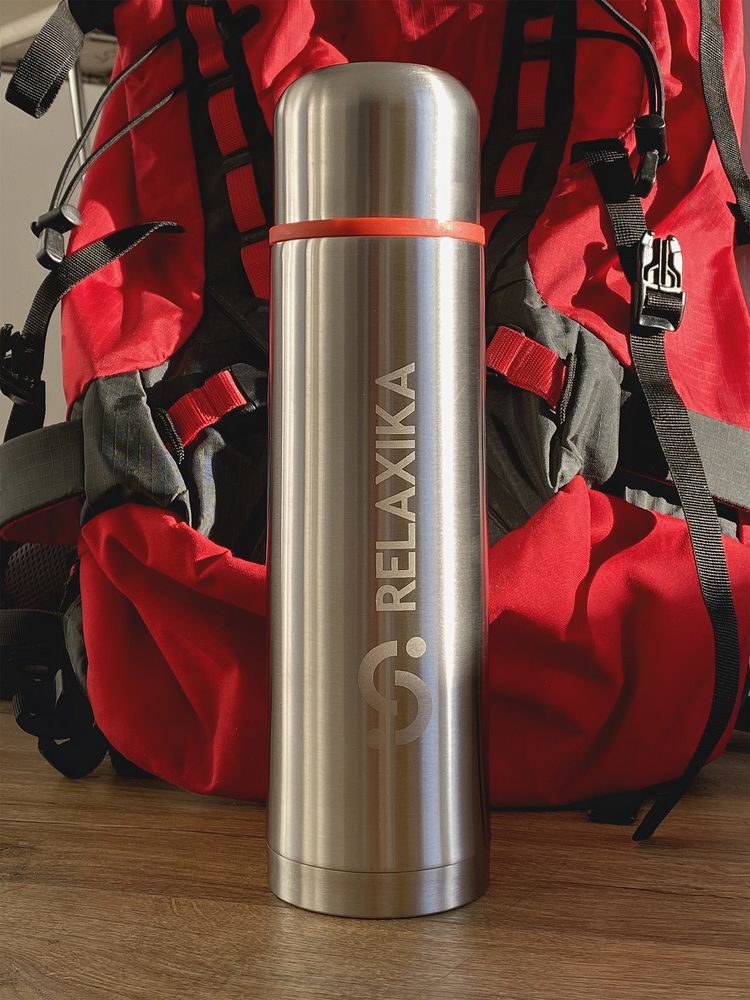 Термос Relaxika 1000, стальной-5